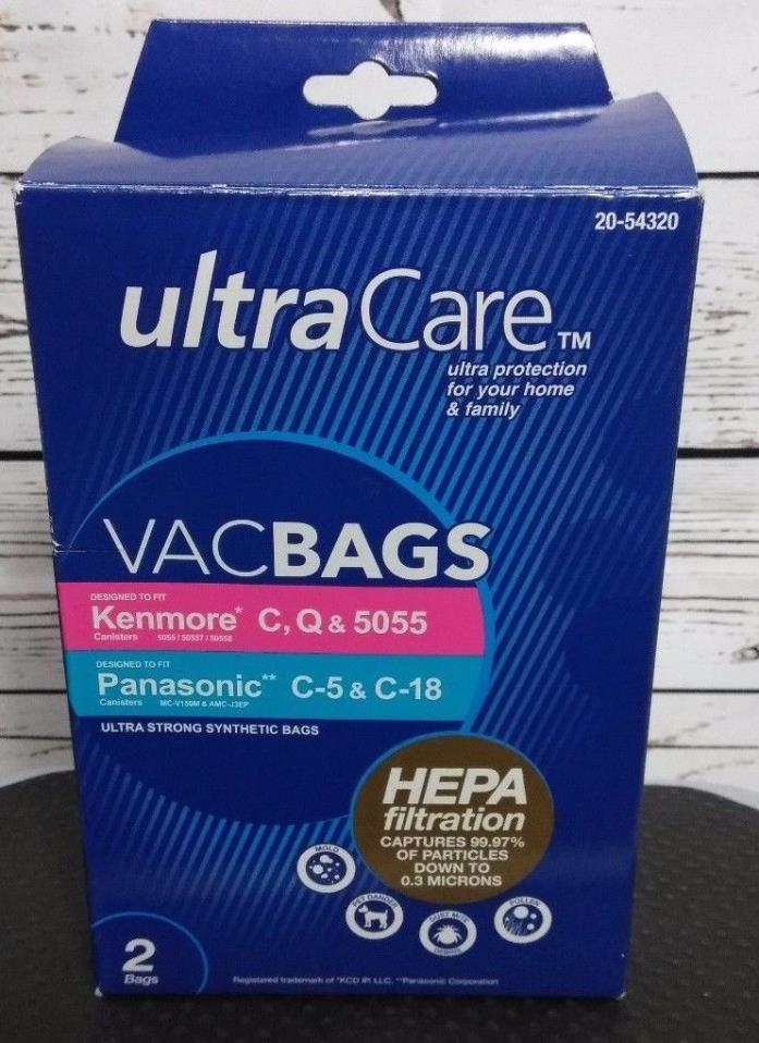 UltraCare Hepa Vacuum Bag 54320 Kenmore C Q & 5055 and Panasonic C-5 & C-18