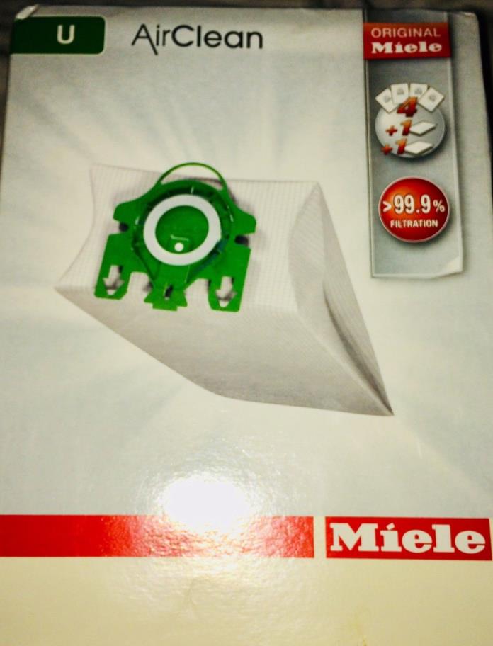 Miele U Vacuum Cleaner Air Clean Bags 3 Bags 2 Filters Green Collar Original