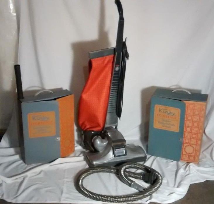 VINTAGE KIRBY HERITAGE TURBO VACUUM WITH BOXED ATTACHMENT SETS WORKS NO RESERVE