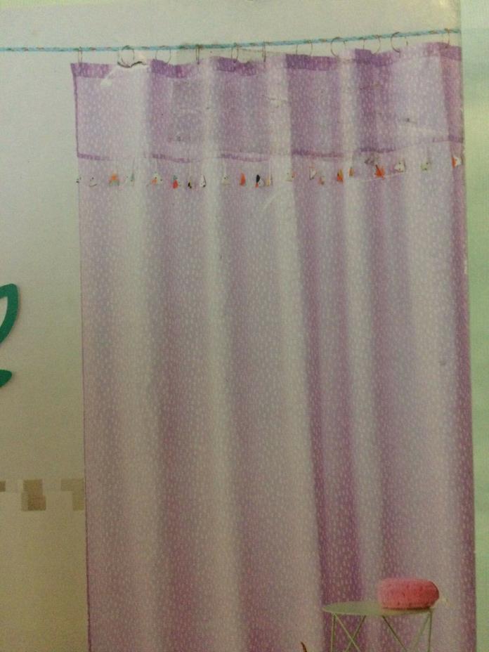Pillowfort Violet Purple Tassel Fabric Shower Curtain 72x72