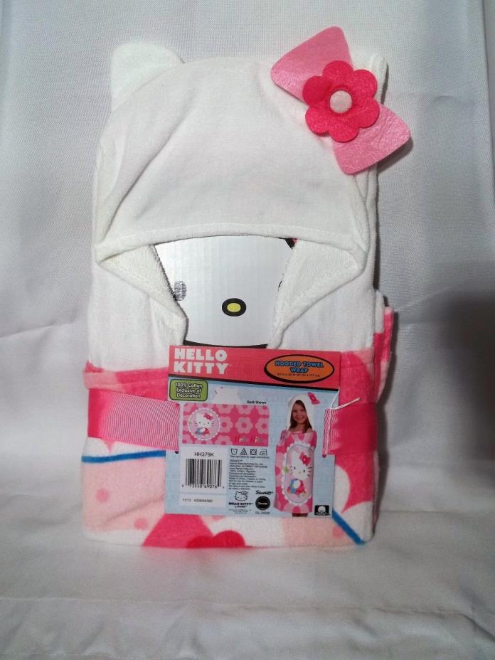 NWT Hello Kitty Toddler Hooded Bath Towel Wrap