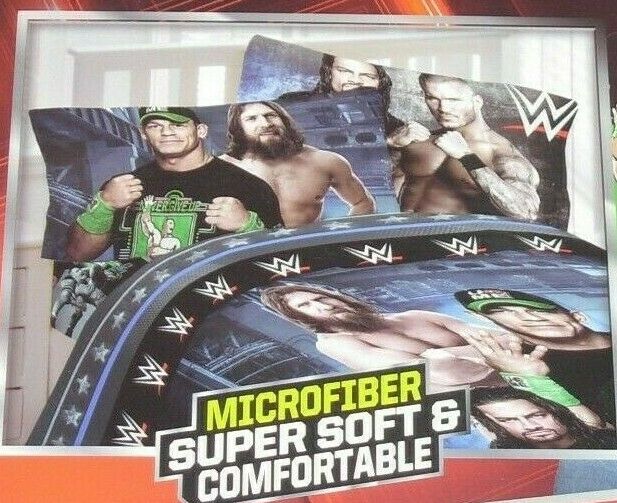 WWE 5pc Twin Bedding Set Microfiber Comforter Sheets Pillowcase