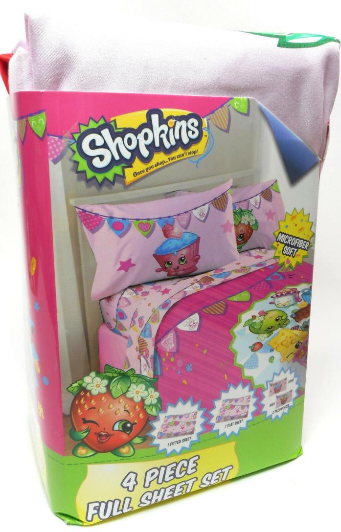 Shopkins Full Size Sheet Set Microfiber Soft