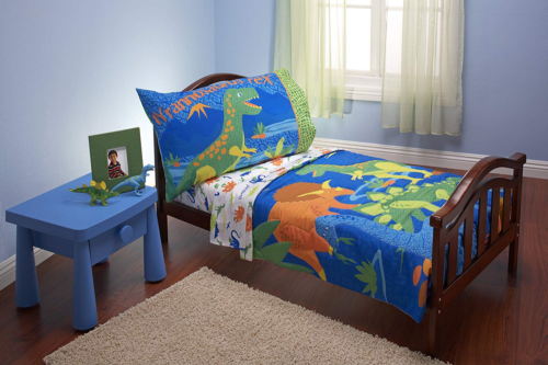 Everything Kids 4 Piece Toddler Bedding Set, Dinosaurs