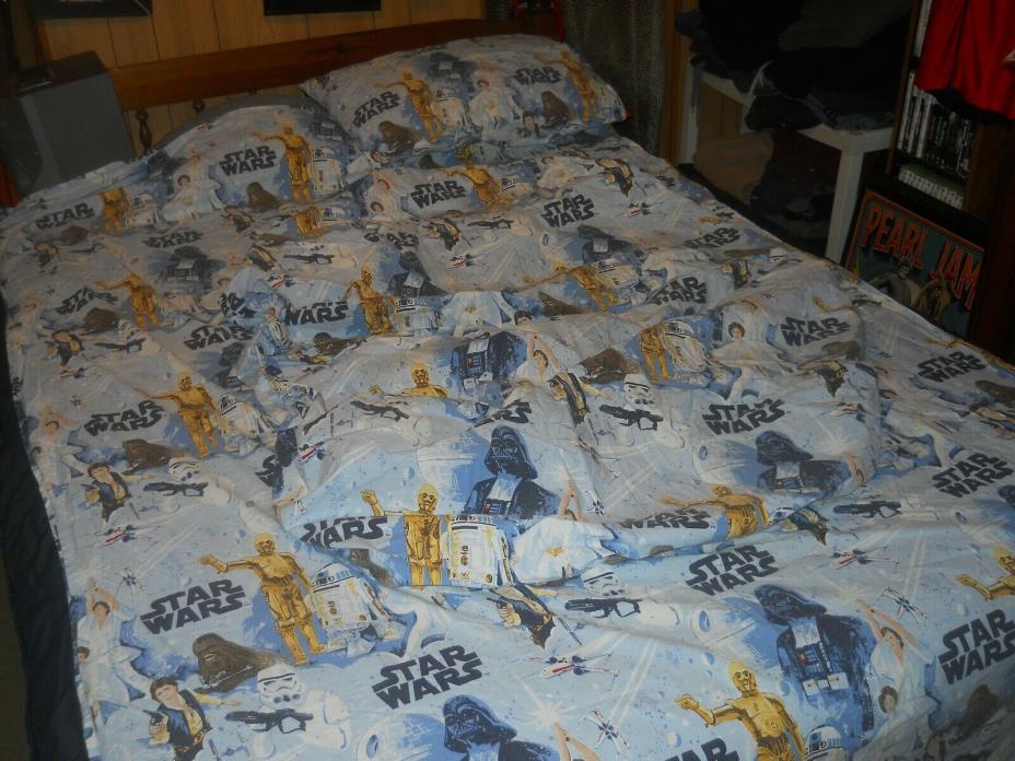 POTTERY BARN KIDS~STAR WARS~A NEW HOPE: 3 PC: Twin Flat Twin Fitted & Pillowcase
