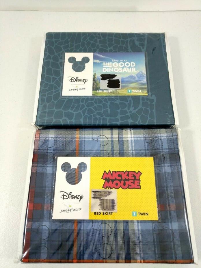 Disney Jumping Beans The Good Dinosaur & Mickey Mouse Bedskirt Twin Lot of 2 New