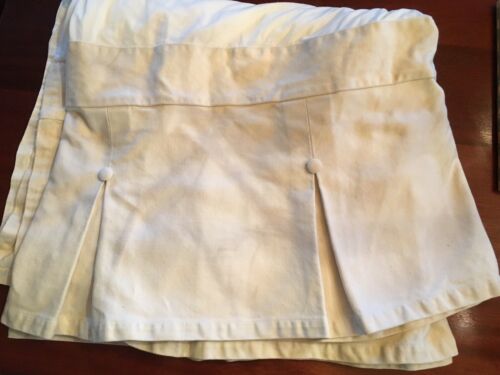 Pottery Barn Queen Organic Cotton Twill Pleated Bed Skirt Linen Natural 18”