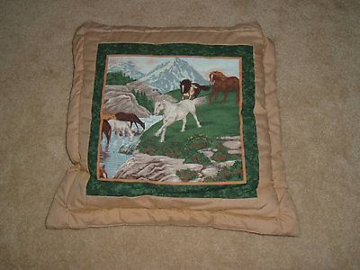 horse motif pillow converts to throw cover