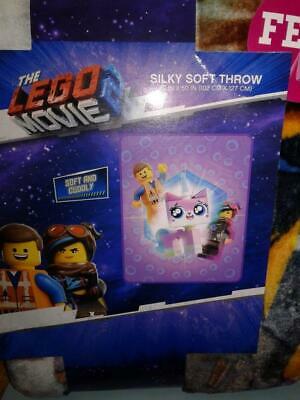 Lego Movie 2 Emmett Lucy Unikitty Silky Soft Throw Blanket 40