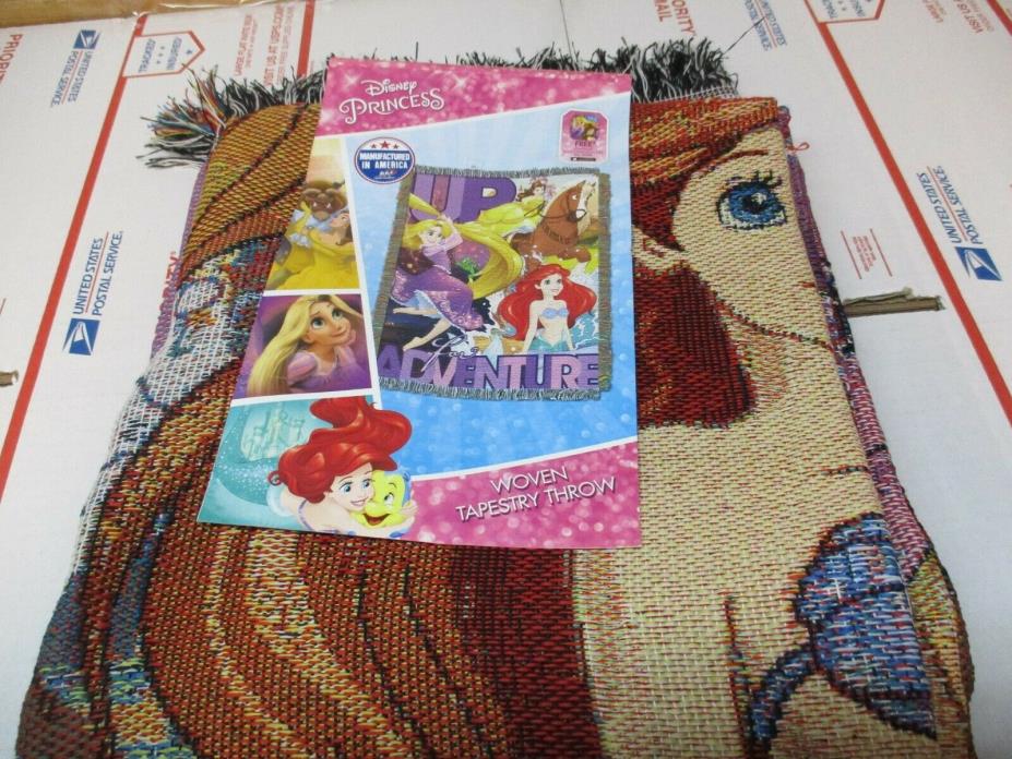 DISNEY PRINCESS UP FOR ADVENTURE WOVEN TAPESTRY THROW 48x60