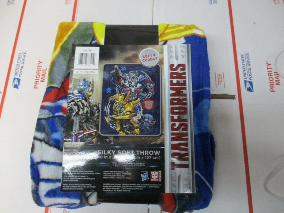 TRANSFORMERS 5 SILKY SOFT THROW 40 IN X 50IN  BRAND NEW FAST / FREE SHIPPING