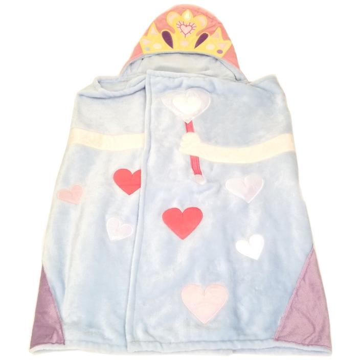 Cute Princess Plush Hooded Blanket Children's Hearts Soft Warm Kids Toddlers