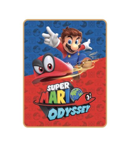 NEW Nintendo SUPER MARIO ODYSSEY Silky Soft THROW BLANKET 40