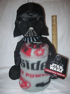 Disney Star Wars DARTH VADER Pal Plush Pillow & Fleece Throw Blanket 40 x 50 SET