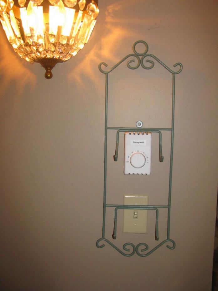 Plate Rack, Wall Mount, Display Rack, Plate Holder, 2 plate, Wrought Iron, Green