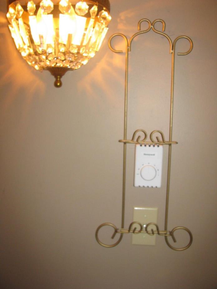 Plate Rack, Wall Mount, Display Rack, Plate Holder, 2 plate, Wrought Iron, Gold