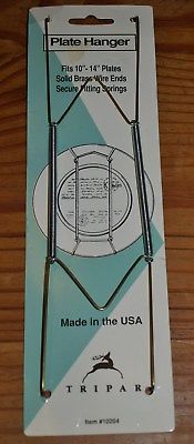 Brass Plate Hanger - For 10 to 14 Inch Plates - Tripar Brand Made in USA