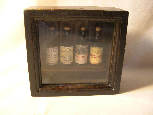 MIDWEST OF CANNON FALLS  SHADOWBOX W/ MINI WINE BOTTLES