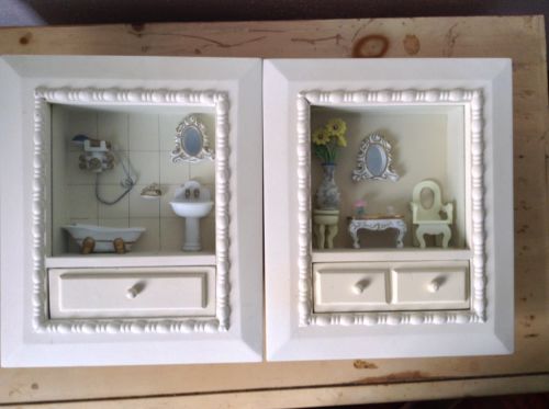 Set Of 2 Designed Shadow Boxes Bathroom Living Room Picture Frame