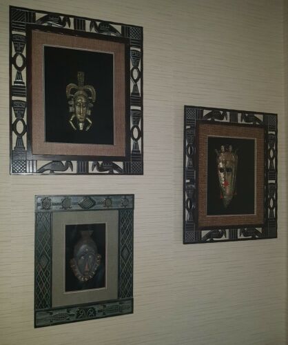 3 Primitave Aztec Framed Shadowboxes nearly new