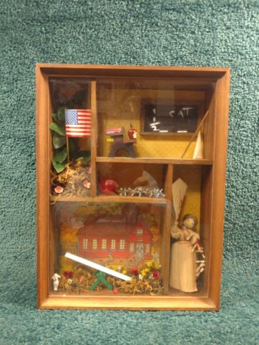 Wooden Shelf Shadow Box School Miniatures Teacher Days 13