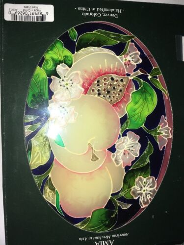 Stained Glass Window Art Hand Painted Fruit Flower Seeds Leafs Suncatcher