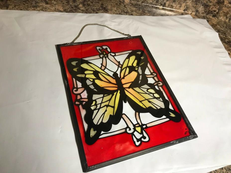 Vintage Plexiglas Butterfly Suncatcher Wall Hanging