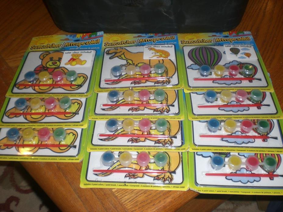 SUNCATCHER 5x4.5 Inches With 4 Primary Colors (T-rex, Balloon, Teddy Bear) LOT