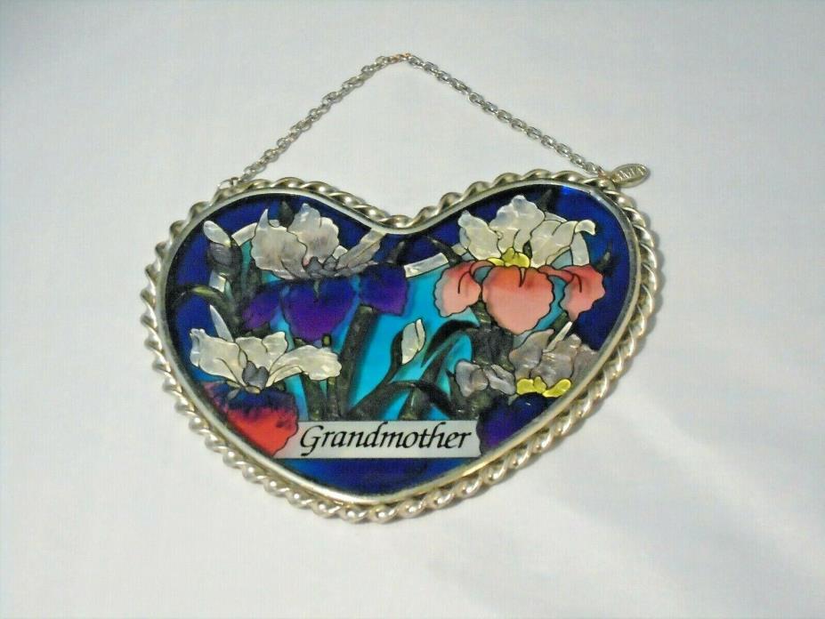 AMIA GRANDMOTHER STAINED GLASS HEART SUN CATCHER