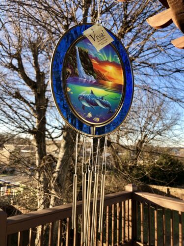 Ocean Whales Stained Glass Sun Catcher Chimes By Viva!