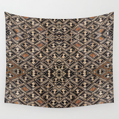 WALL TAPESTRY WALL HANGING 51x60~ Based on African Kuba Coth ~ Design #2 ~Unique