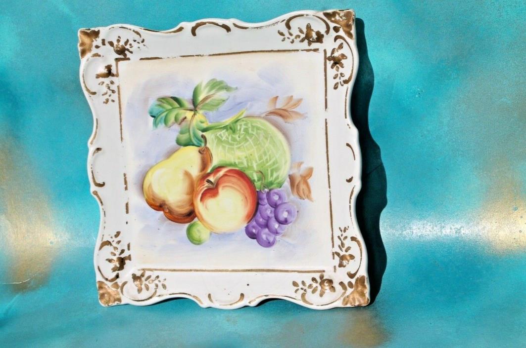 Vintage Hand Painted Fruit Wall Tile Decor FREE SHIPPING!