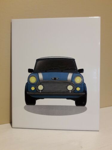 ARTE White ceramic tile with blue MINI COOPER  3D image 8