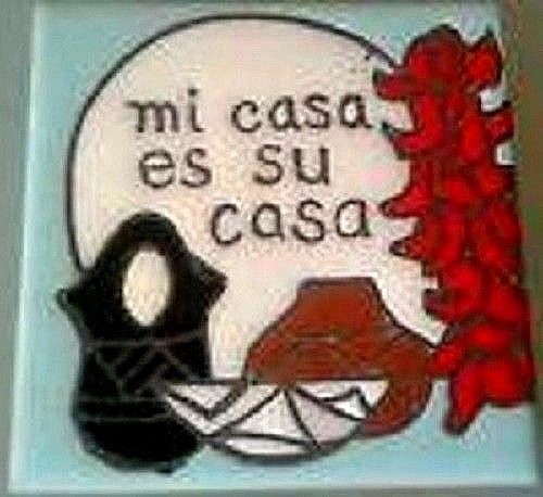 Christine Fitzgerald Handpainted Tile Coaster mi casa es su casa Mag Mor Studio