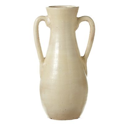 CBK Terracotta Tall Rustic Ivory Vase With Handles 149659