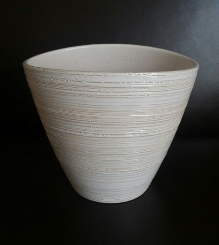 Small Striated Ceramic Decorative Vase ~ Made in Holland
