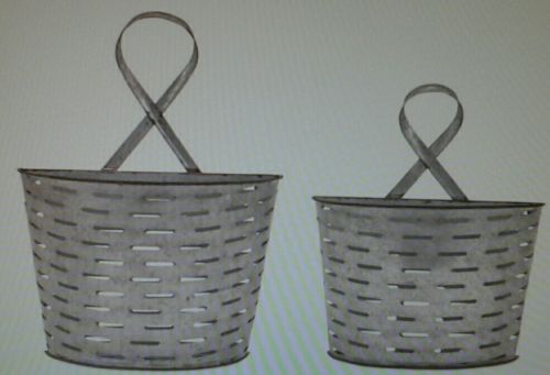 Farmhouse galvanized wall Pockets Set Of 2