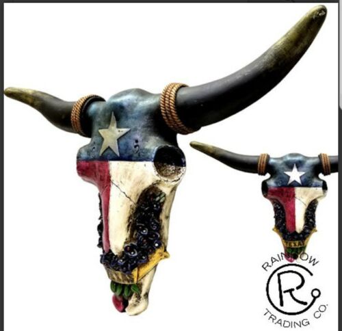Texas Bluebonnet Skull Wall Decoration
