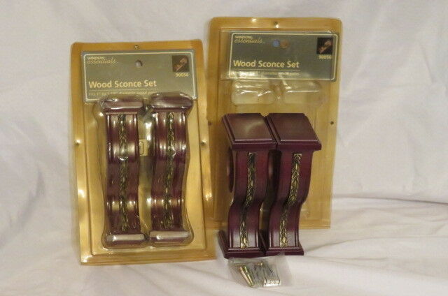 NIP Lot/2 Wood wall sconce sets Fits1