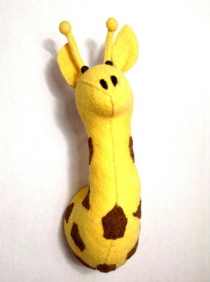 Stuffed Animal Wool Giraffe Head Felt 3D Wall Mounted Hanging Kids Room Decor