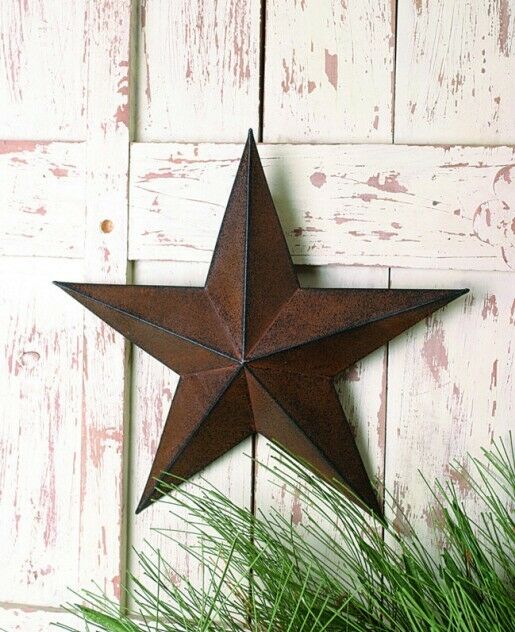 Barn Star New Primitive Americana Texas Brown Metal Barn Star 12