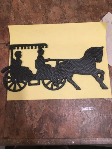 Vintage New Plastic Wall Decor Hanging Horse & Carriage  11” Wide 5 1/2” Tall