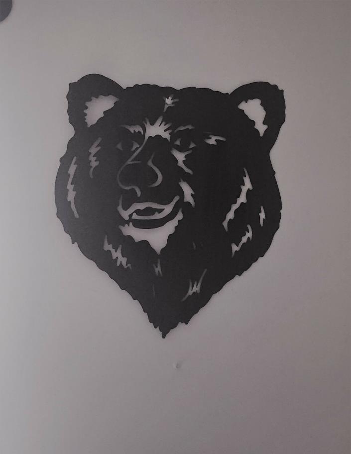 Metal Die Cut Bear Head Silhouette Grizzly Bear Black Bear Log Cabin Lodge Decor
