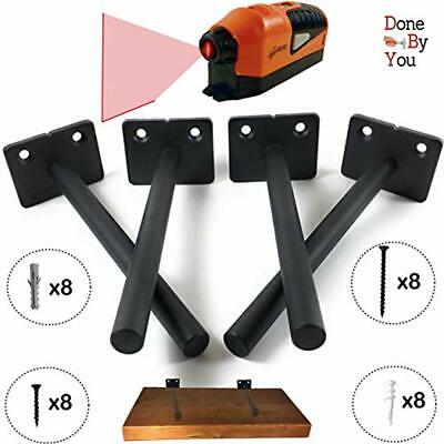 Solid Steel Floating Shelf Support Brackets - Includes Laser Level To Guarantee