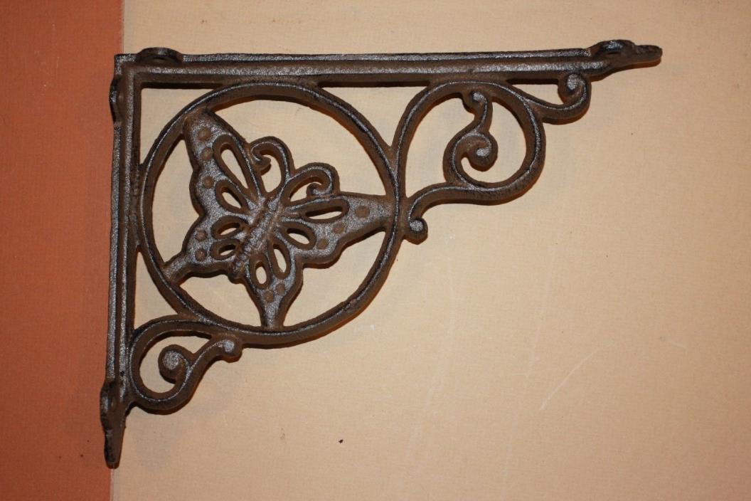 Butterfly Shelf Brackets Vintage Replica, Solid Cast Iron, 9 inches, B-16