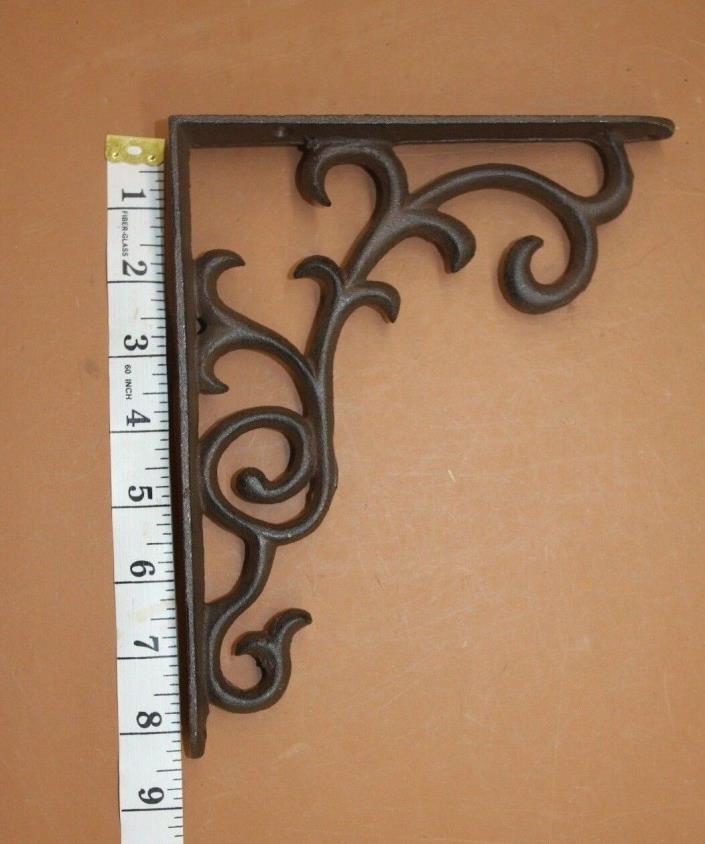 Rustic Farmhouse Kitchen Open Shelving Shelf Brackets Cast Iron,8 1/4 inch, B-69