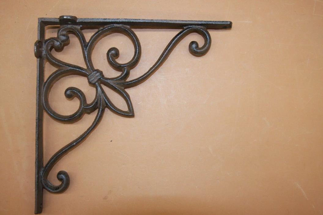 Rustic Farmhouse Shelf Brackets, Cast Iron Farmhouse Decor, 9 1/2