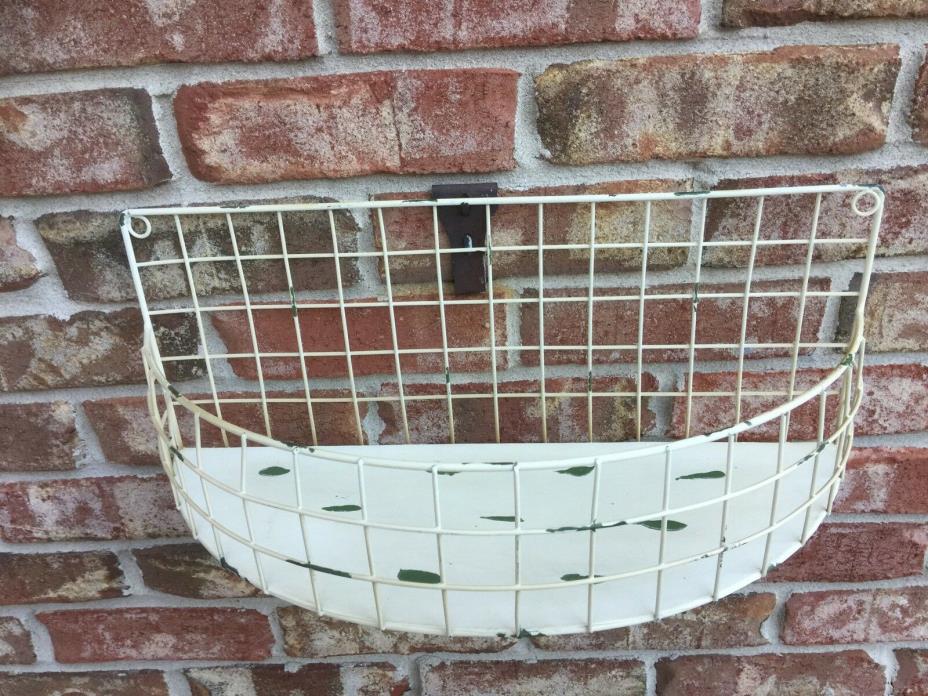 LARGE Deserted White  Decorative Half Circle Metal Wall Shelf