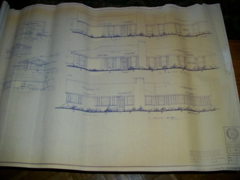 Builder's Blueprint House Plan 1529 sq ft living area;
