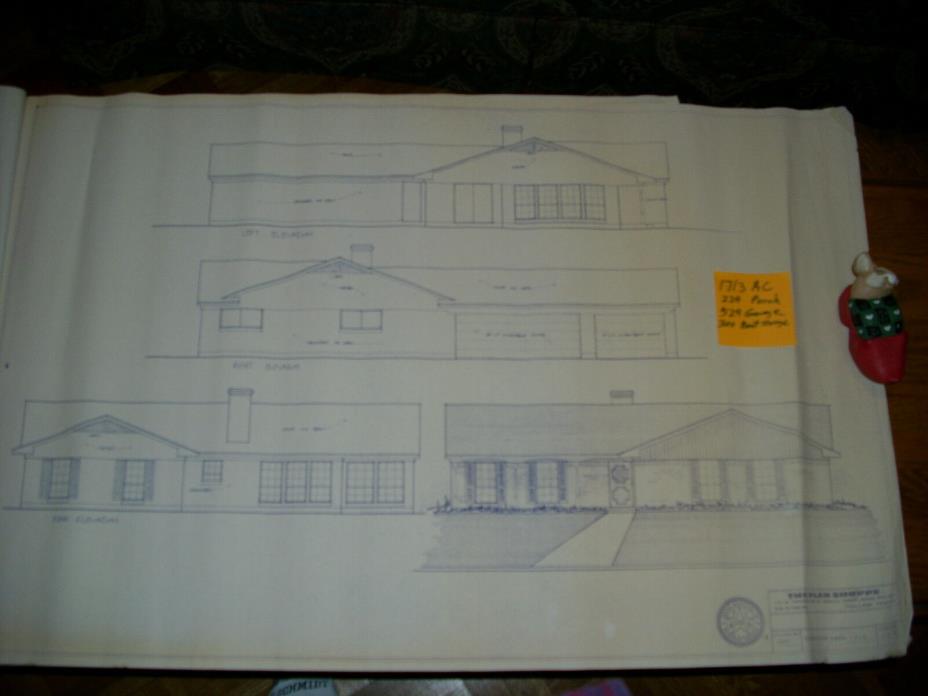 Builder's Blueprint House Plan 1713 sq ft living area;